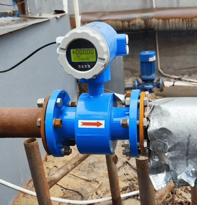 Integrated electromagnetic flowmeter installation Integrated electromagnetic flowmeter installation
